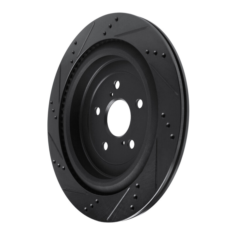 Lexus RX350 Brake Rotor (1) - Rear Right - R1 Concepts - Drilled & Slotted - Black - `16-`22